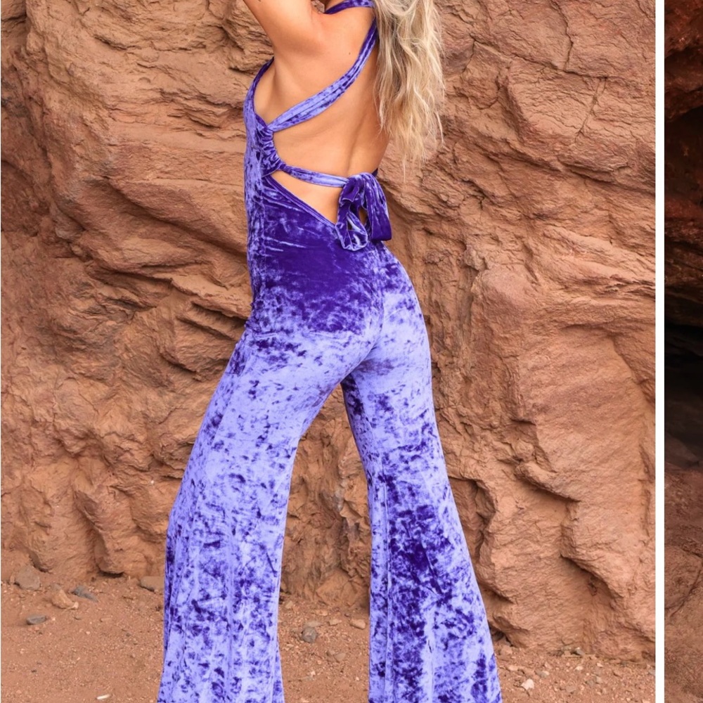 Warrior Within  Purple Tigra Velvet Festival Movement Jumpsuit Onesie